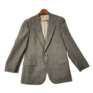 Allyn St. George Blazer Coat Men's Gray Long Sleeve Two Button Single Breasted